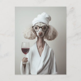 Cartão Postal Momento Spa do Poodle Elegante