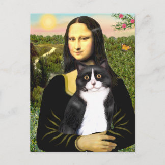 Cartão Postal Mona Lisa - Am SH Black and white cat
