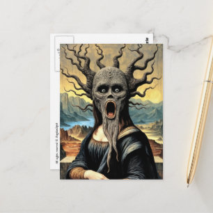Cartão Postal Mona Lisa Assustadora Horrível