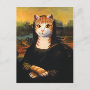 Cartão Postal Mona Lisa Cat