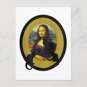 Cartão Postal Mona Lisa com Les Chats Noir, Paródia