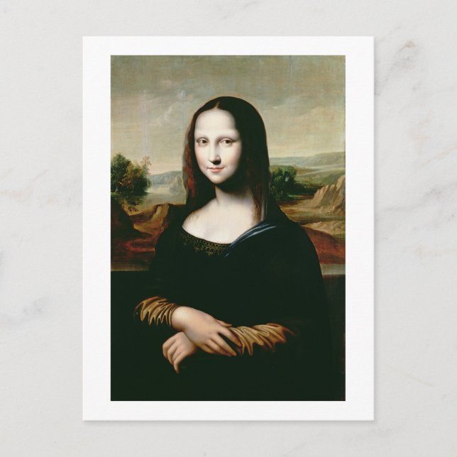 Cartão Postal Mona Lisa, cópia da pintura de Leonardo da Vin (Frente)