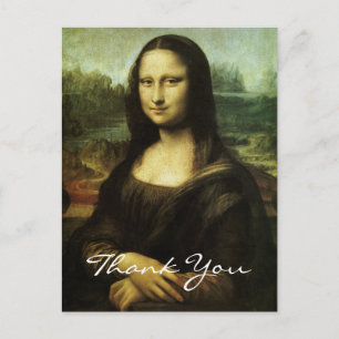 Cartão Postal Mona Lisa de Leonardo da Vinci Obrigado