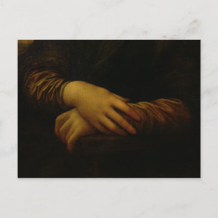 Cartão Postal Mona Lisa, detalhe de suas mãos, c.1503-06