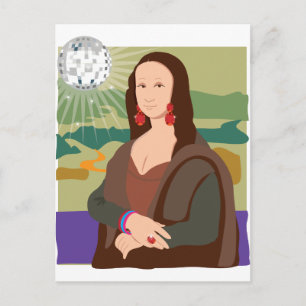 Cartão Postal Mona Lisa Disco Lady