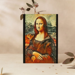 Cartão Postal Mona Lisa em cores quentes