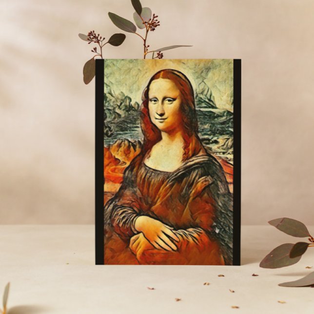 Cartão Postal Mona Lisa em cores quentes (Criador carregado)