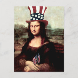Cartão Postal Mona Lisa EUA Dia da Independência