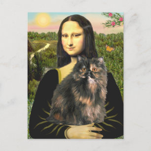 Cartão Postal Mona Lisa - Gato do Calico Persa