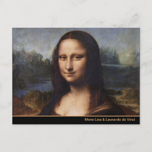 Cartão Postal Mona Lisa & Leonardo da Vinci/vintage Itália