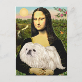 Cartão Postal Mona Lisa - Pequinês Branco (#4)