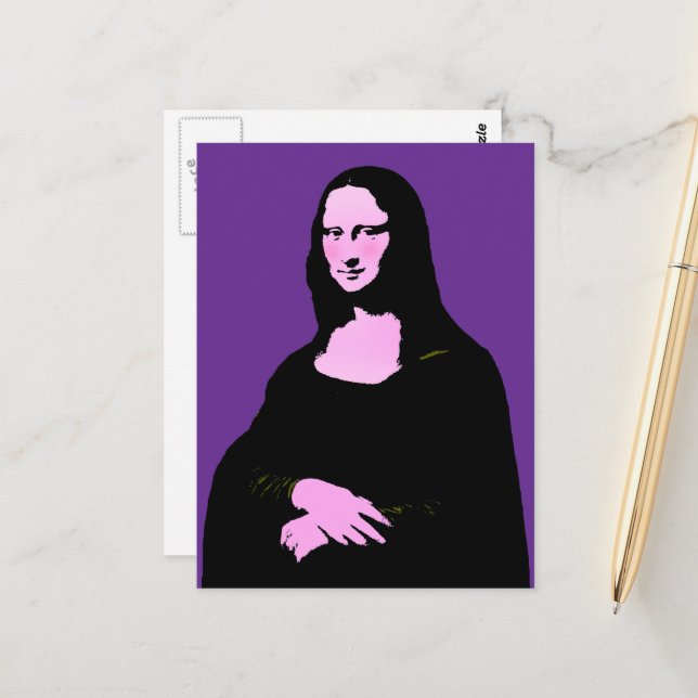 Cartão Postal Mona Lisa Pop Art  (Frente/Verso In Situ)