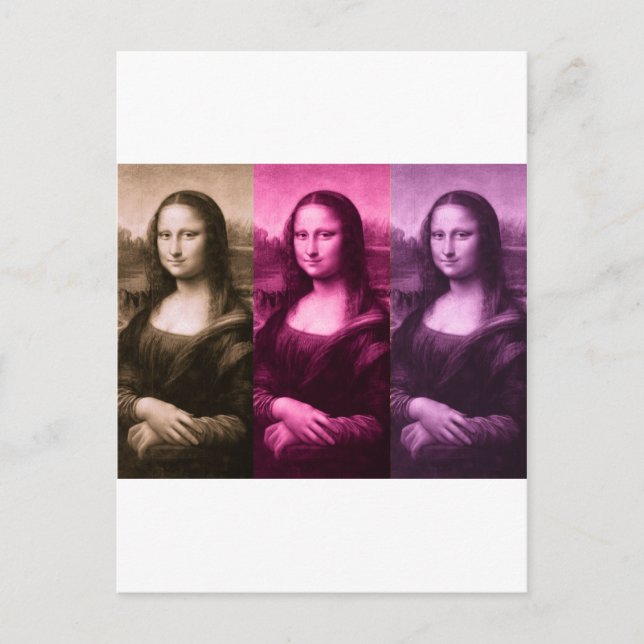 Cartão Postal Mona Lisa Purple Chocolate Rosa (Frente)