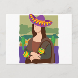 Cartão Postal Mona Lisa Sombrero