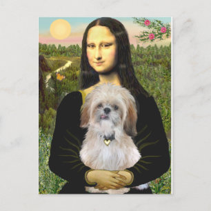 Cartão Postal Mona Lisa - Um Shitzu (Fêmea)