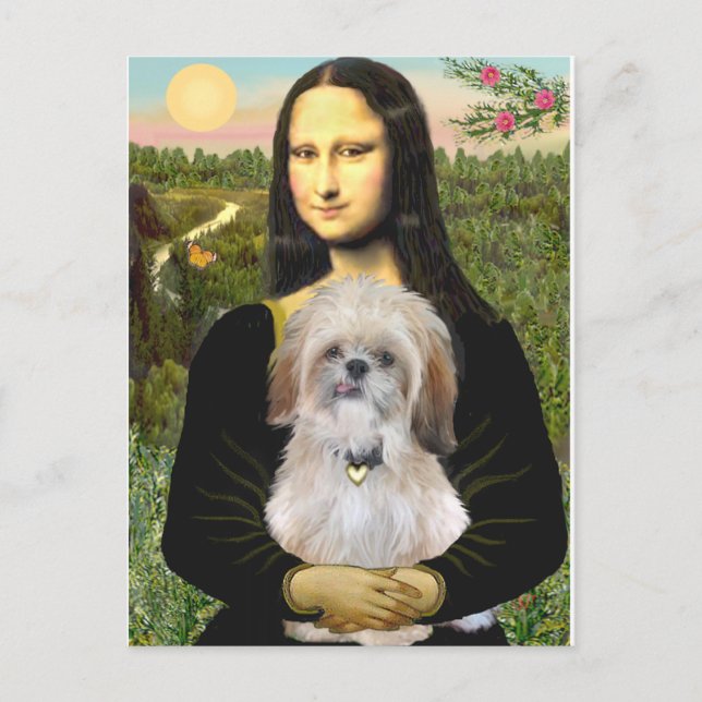 Cartão Postal Mona Lisa - Um Shitzu (Fêmea) (Frente)