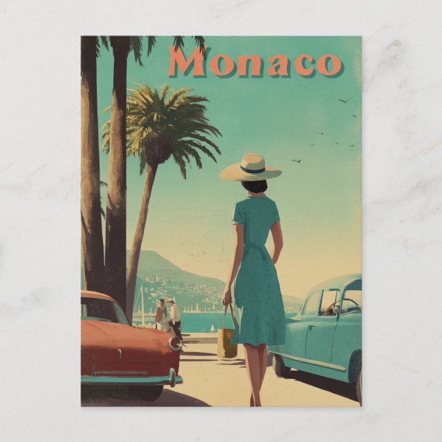 Cartão Postal Mônaco 50 vintage (Frente)