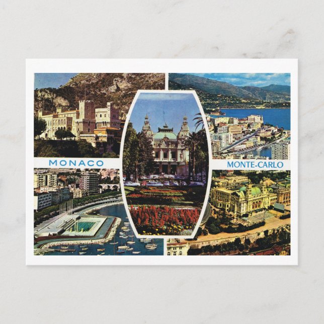 Cartão Postal Monaco Antigo, Montecarlo Multiview (Frente)