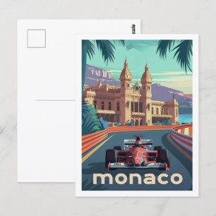 Cartão Postal Mônaco Circuito Vintage Viagem