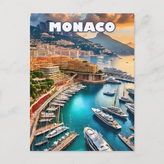 Cartão Postal Monaco, joyau scintillant sur la Côte d'Azur (Frente)
