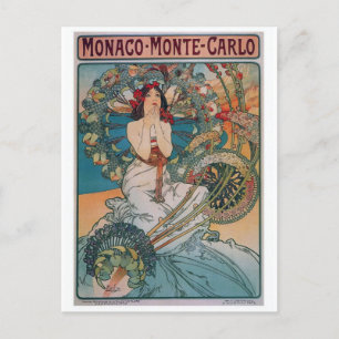 Cartão postal Mônaco Monte Carlo Art Nouveau Vinta