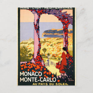 Cartão Postal Mônaco. Monte Carlo. Au pay du soleil