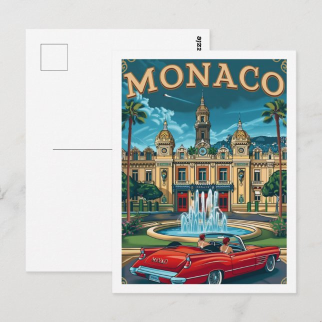 Cartão Postal Mônaco Vintage Familiar Viagem (Frente/Verso)