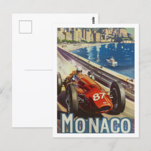 Cartão Postal Mônaco Vintage Familiar Viagem