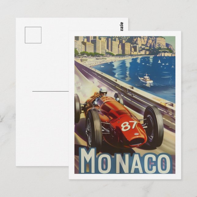 Cartão Postal Mônaco Vintage Familiar Viagem (Frente/Verso)