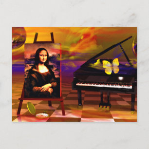 Cartão Postal Monalisa Smile Surreal