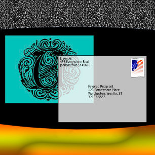 Cartão Postal Monarchia Vintage - Letra "U"