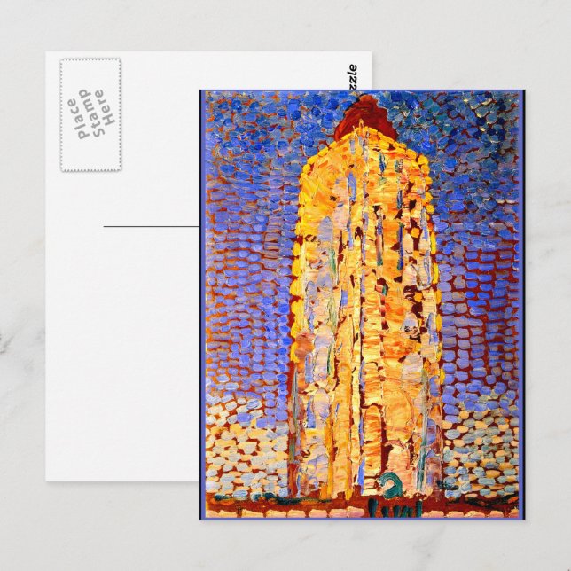Cartão Postal Mondrian - Farol em Westkapelle (Frente/Verso)