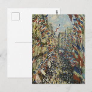 Cartão Postal Monet Antigo Bandeira Francesa Arte de Rua de Pari