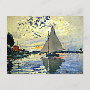 Cartão Postal Monet - Barco à vela em le Petit Gennevilliers