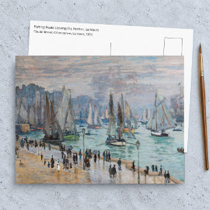 Cartão Postal Monet - Barcos de Pesca Deixando o Porto, Le Havre