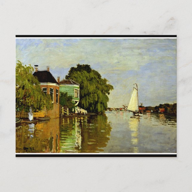 Cartão Postal Monet - Casas no Achterzaan (Frente)