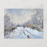 Cartão Postal Monet - Cena de Neve na Argentina<br><div class="desc">Monet - Cena de Neve no Cartão Postal Argenteuil</div>