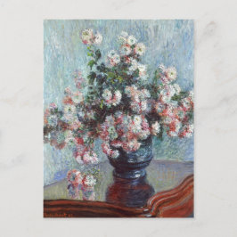 Cartão Postal Monet Chrysanthemum Impressionismo Floral Vintage