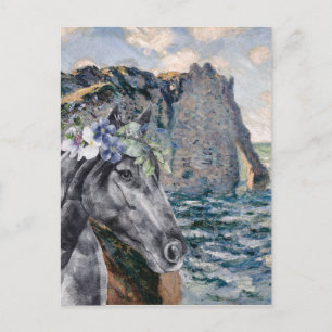 Cartão Postal Monet Cliff of Aval & Black Horse Compilation