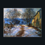 Cartão Postal Monet - Efeito da Neve em Limetz<br><div class="desc">Claude Monet,  pintura paisagística,  Efeito da Neve em Limetz,  postal.</div>