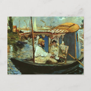 Cartão Postal Monet em seu Studio Boat