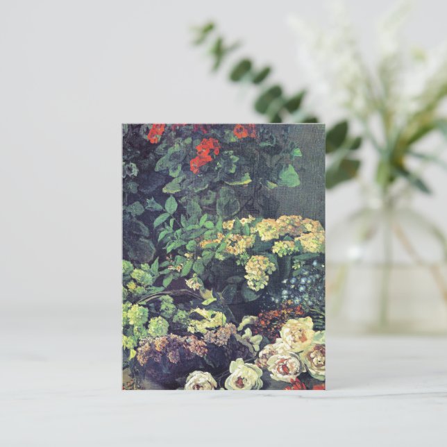 Cartão Postal Monet - Flores da primavera (Em pé/Frente)