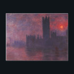 Cartão Postal Monet Houses no Parlamento Europeu<br><div class="desc">Monet Houses do Parlamento no cartão postal Sunset. Pintura a óleo na canvas desde 1903. Monet pintou as Casas do Parlamento em diferentes épocas do dia e do ano, capturando os padrões de luz que mudam o sol. Esta rendição do pôr do sol assombra o seu belo uso de vermelho...</div>