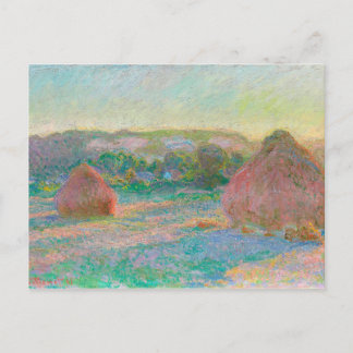 Cartão Postal Monet Impressionista Art Haystacks Fim do Verão