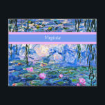 Cartão Postal Monet - Lírios de Água 1919, modelo<br><div class="desc">Lírios d'água,  1919,  bela pintura de Claude Monet. Esta é uma modelo,  pronta para você personalizar.</div>