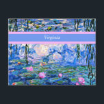 Cartão Postal Monet - Lírios de Água 1919, modelo<br><div class="desc">Lírios d'água,  1919,  bela pintura de Claude Monet. Esta é uma modelo,  pronta para você personalizar.</div>