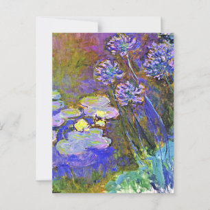 Cartão Postal Monet - Lírios de Água e Agapanthus