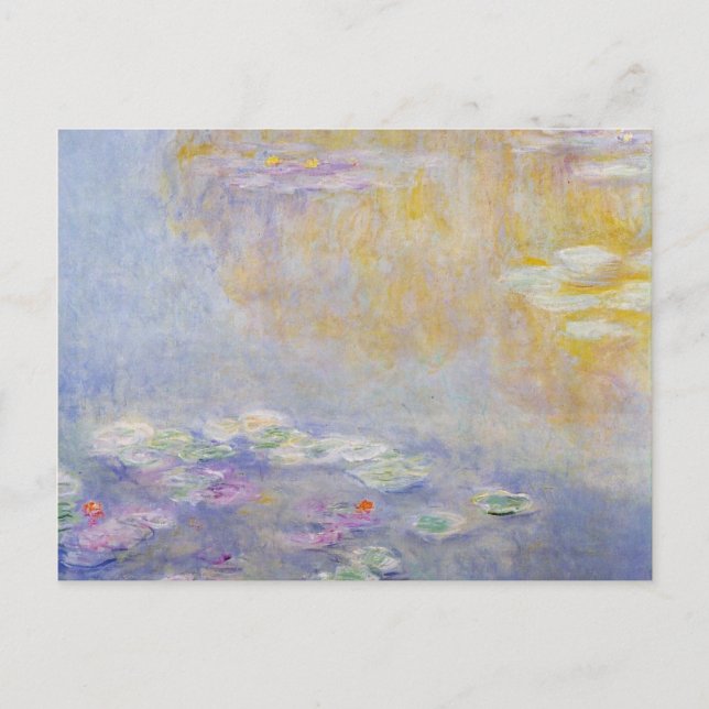 Cartão Postal Monet - Lírios De Água, Pastel Cores De Belas Arte (Frente)