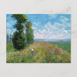 Cartão Postal Monet - Meadow with Poplars