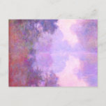 Cartão Postal Monet - Misty Morning no Sena,<br><div class="desc">Misty Morning sobre o Sena,  pintura de belas artes pelo Impressionista Francês Claude Monet.</div>